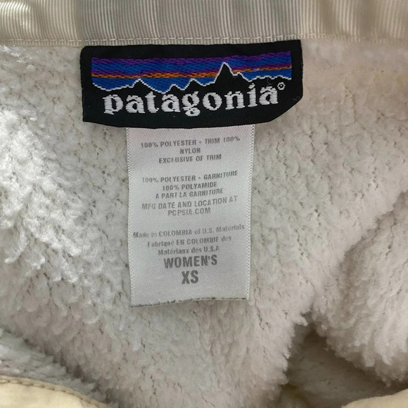 Patagonia Re-Tool Snap-T Fleece Pullover Hoodie Sweatshirt Cream Size US XS - Picture 11 of 12